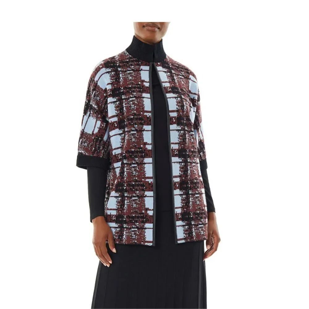Ming Wang size L/XL oversized abstract print one hook closure cardigan.